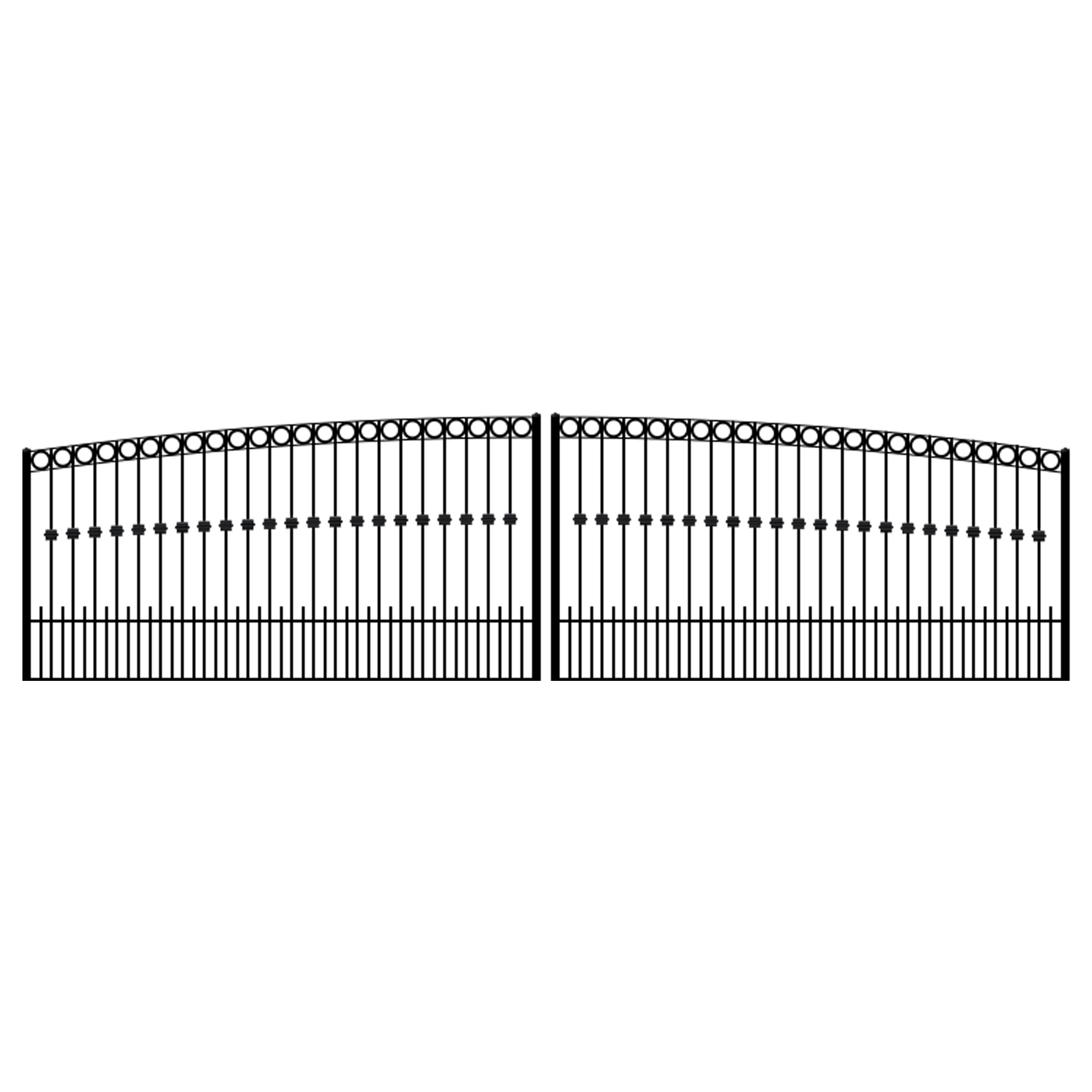 Ready to Ship 24 ft. Long Aluminum Dual Swing Driveway Gate - Made